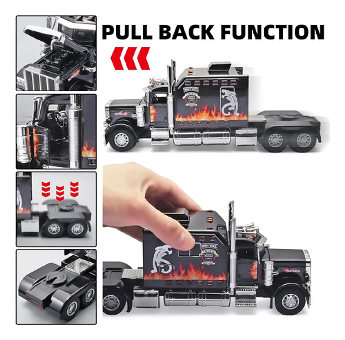 Tractomula Escala 1:24 Trailer Luces Sonido Capo Cabina 6