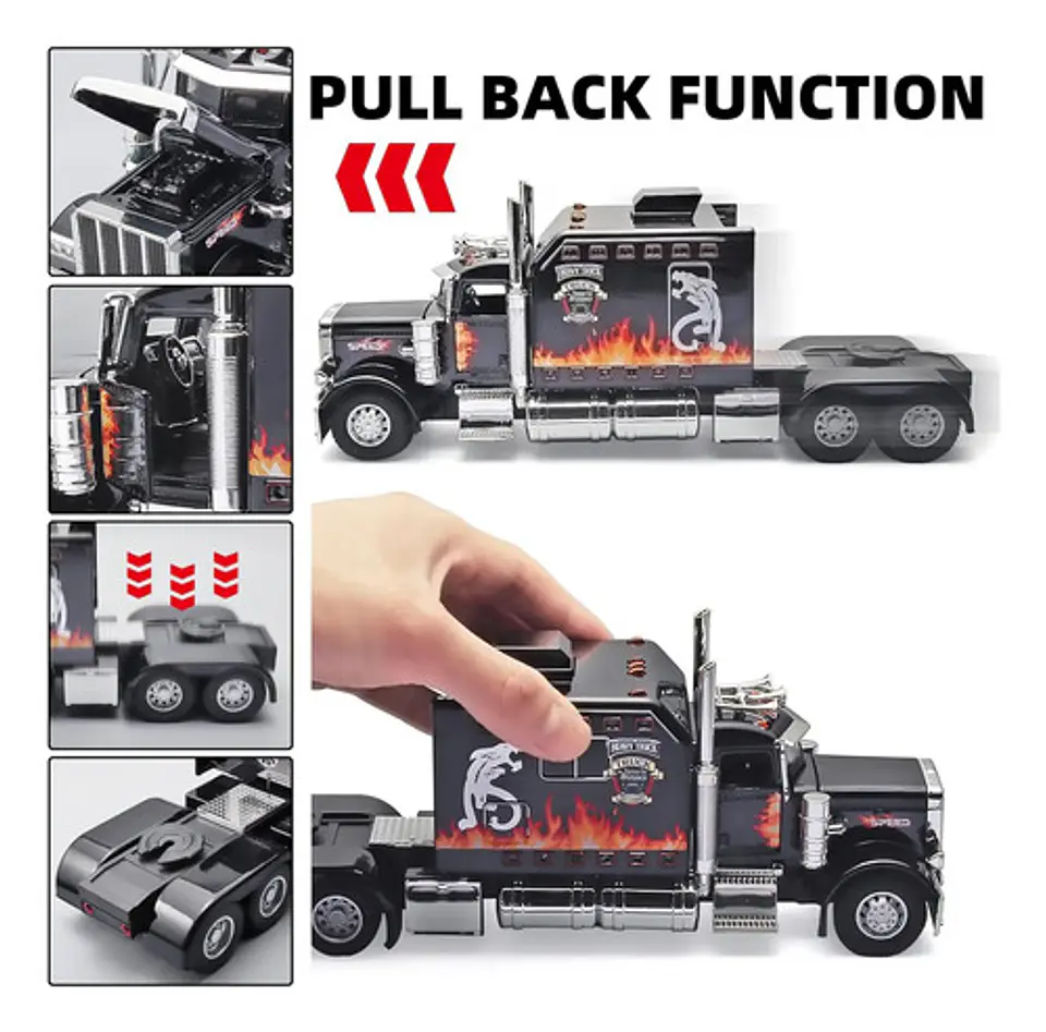 Tractomula Escala 1:24 Trailer Luces Sonido Capo Cabina 6
