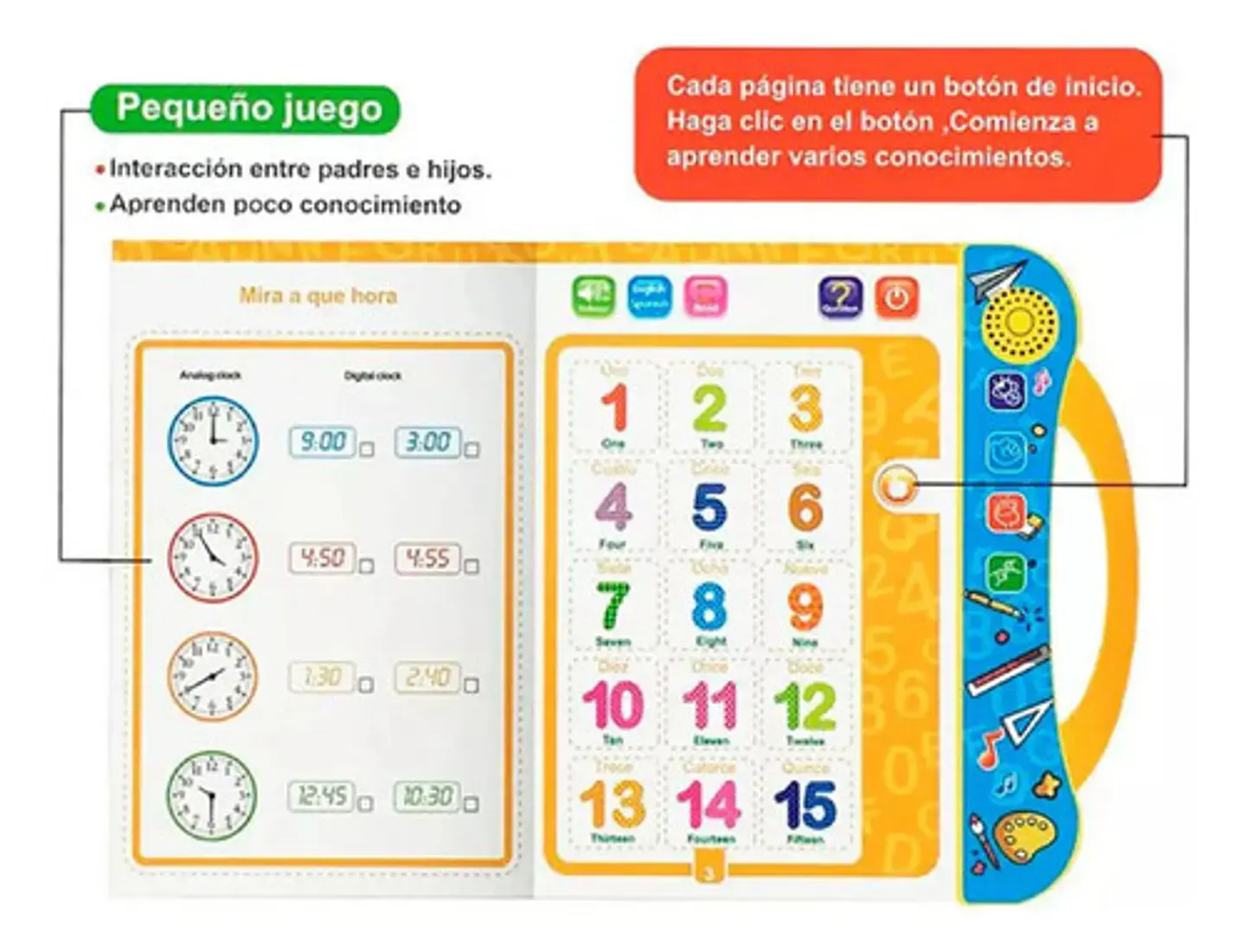 Libro Interactivo Aprendizaje Para Niños Español Ingles 7