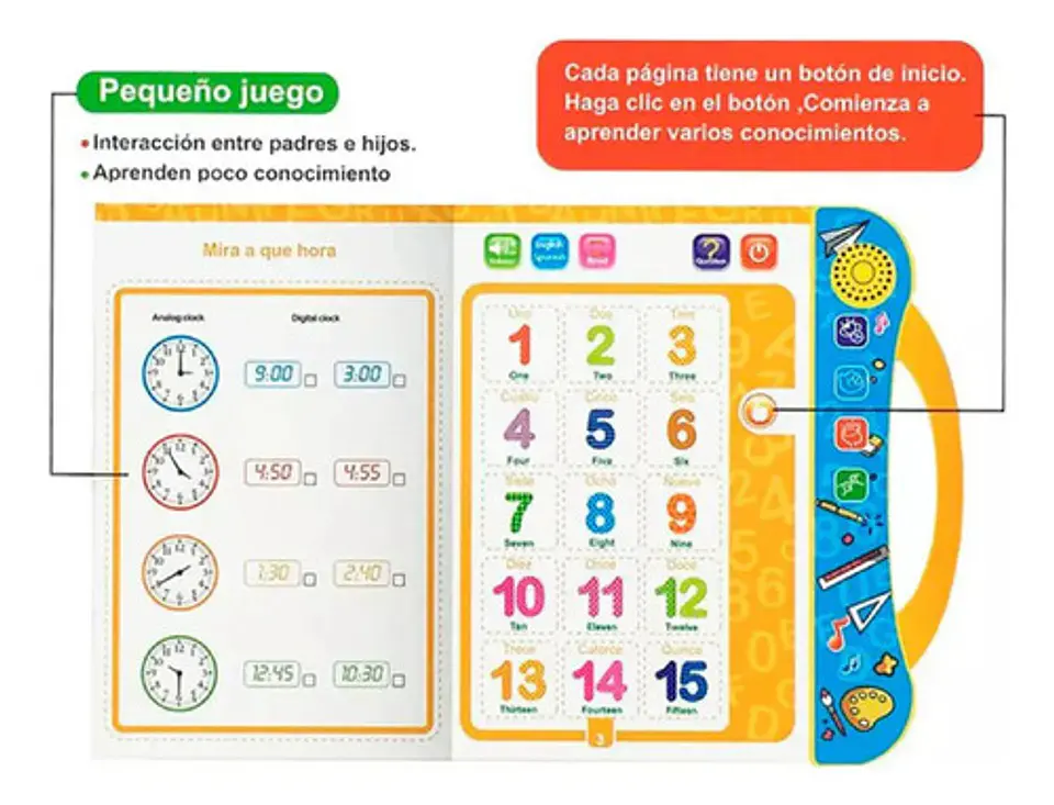 Libro Interactivo Aprendizaje Para Niños Español Ingles 7