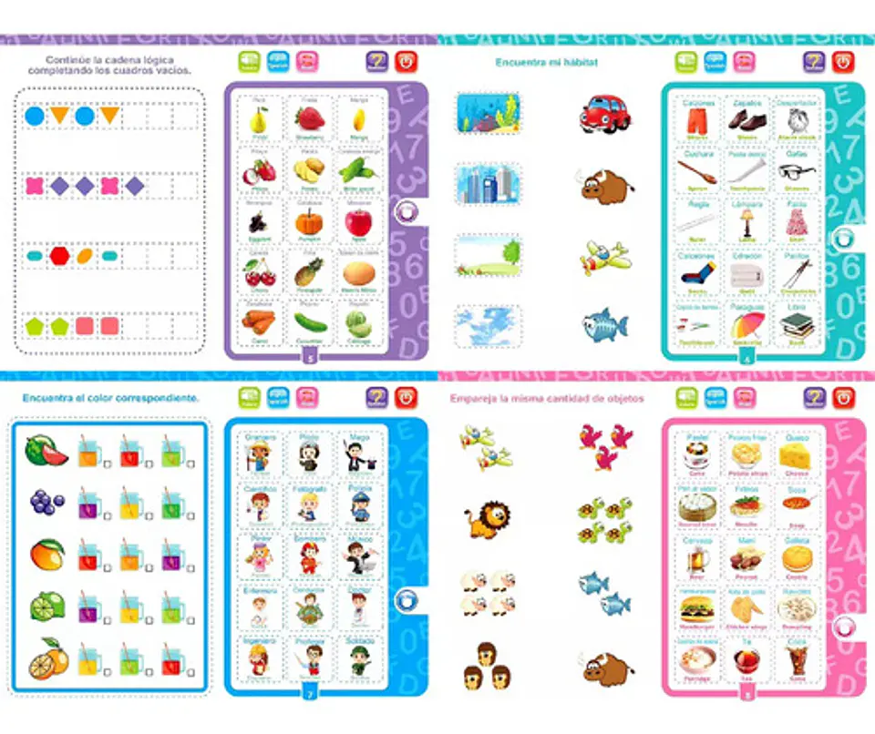 Libro Interactivo Aprendizaje Para Niños Español Ingles 8