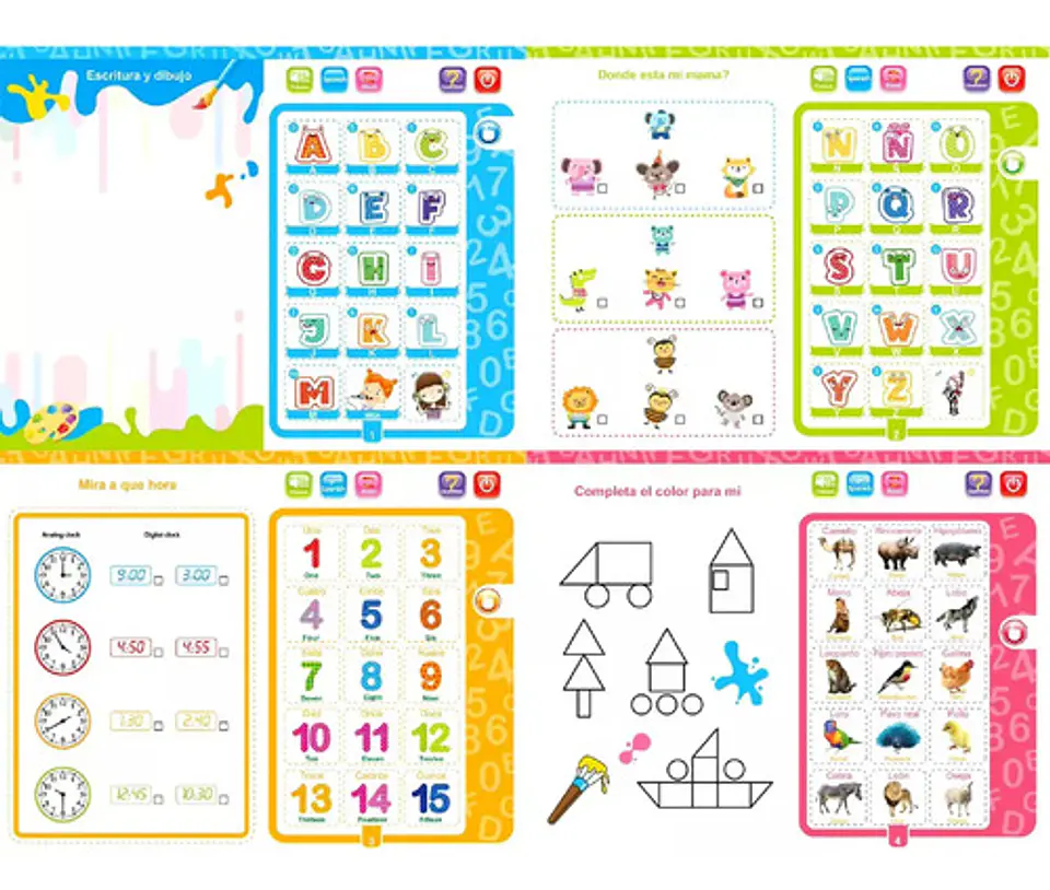 Libro Interactivo Aprendizaje Para Niños Español Ingles 9