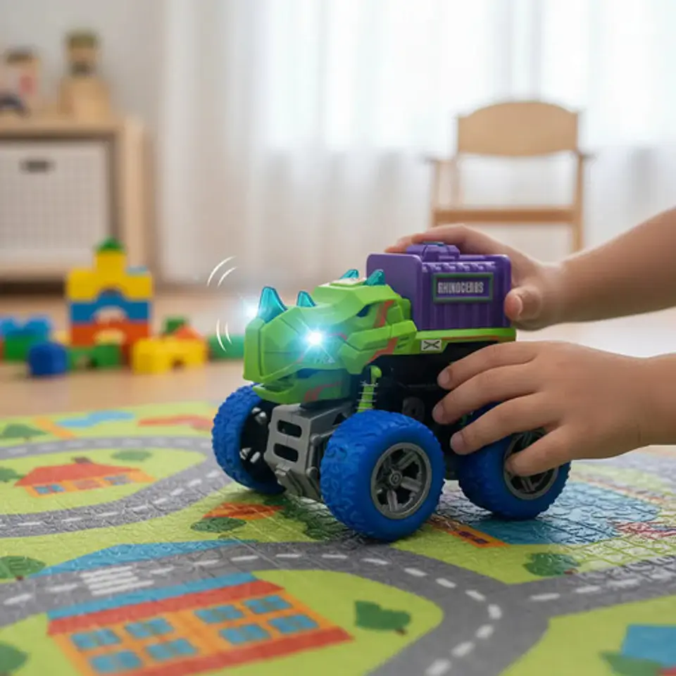 Carro Mini Dinosaurio Luces Y Sonidos Monster Truck 9