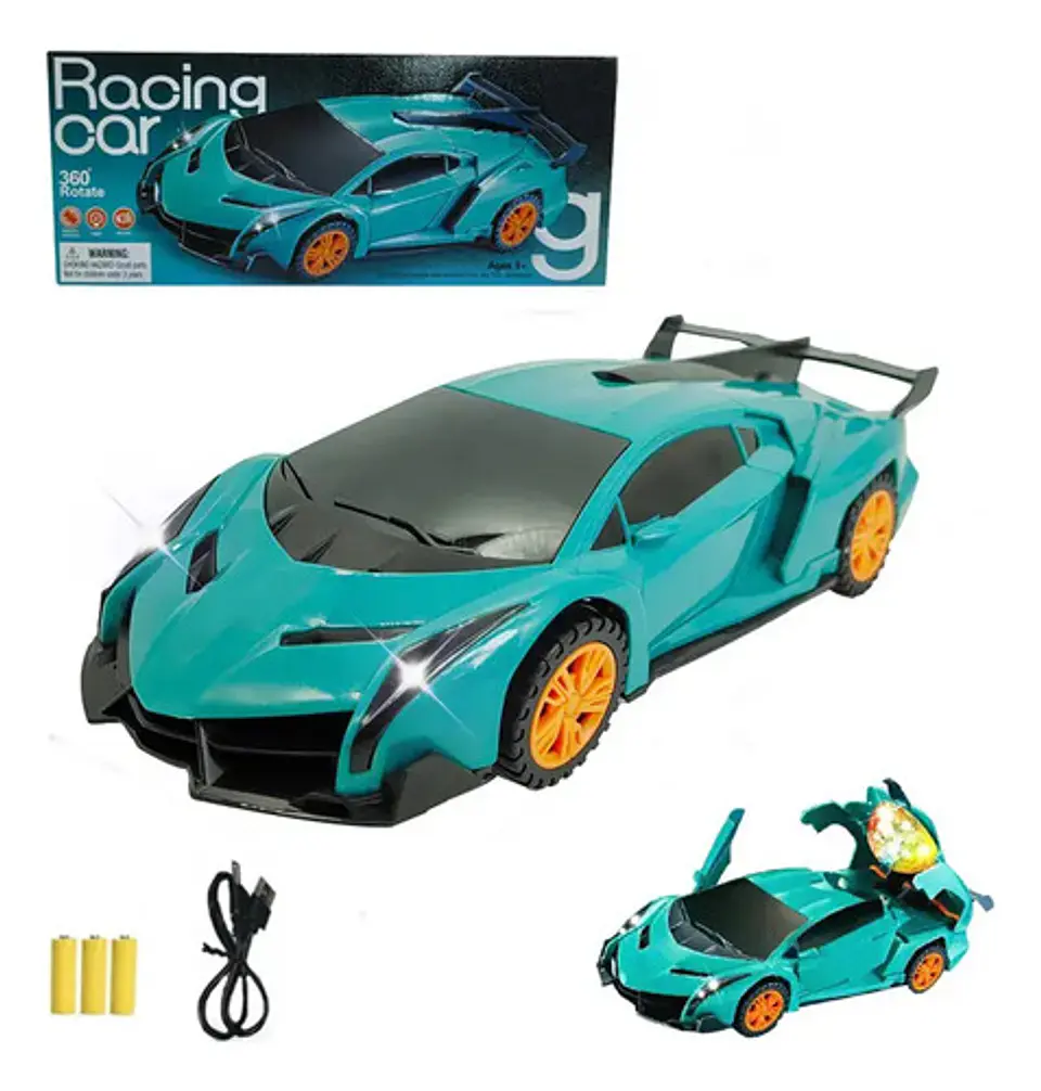 Carro Deportivo Transformable Coche Juguete Giratorio 360 3