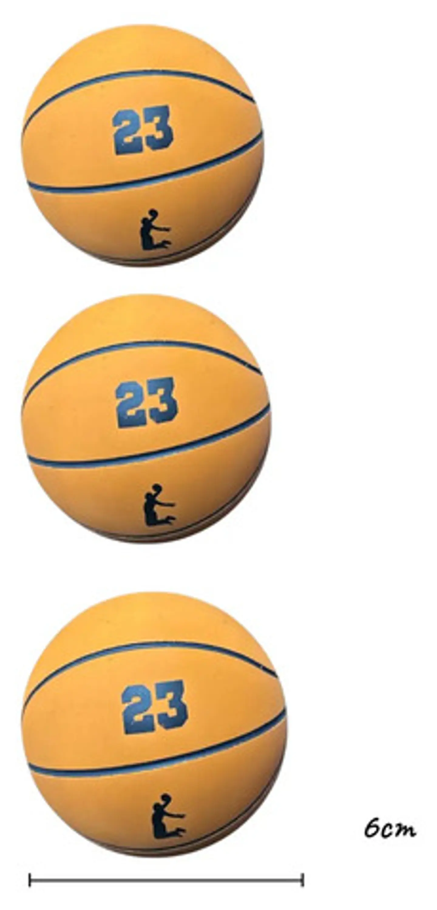 3 Pelotas De Caucho Ultra Rebote Baloncesto 6cm Diametro 3