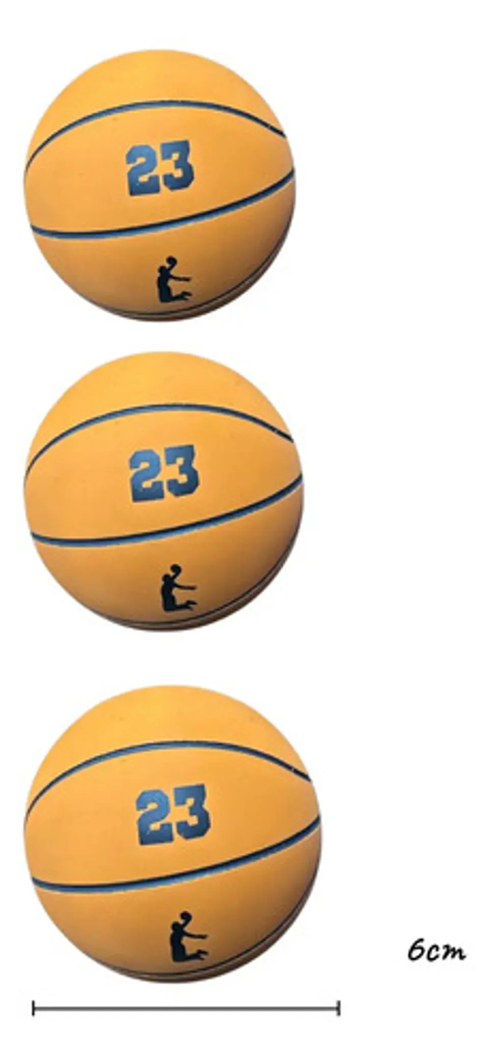 3 Pelotas De Caucho Ultra Rebote Baloncesto 6cm Diametro 3