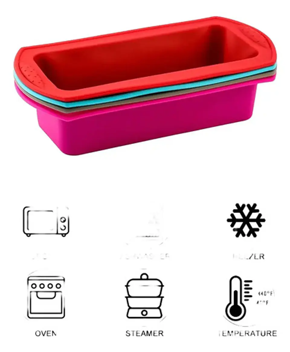 Molde Silicona Rectangular Pan Tortas Repostería Panadería 7