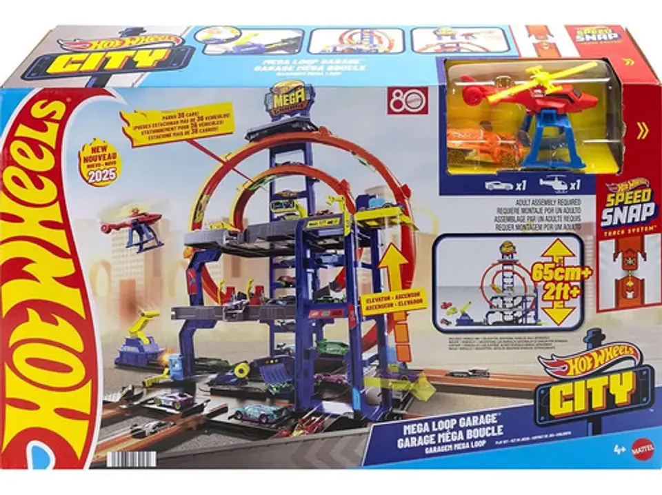 Hot Wheels Pista Mega City Loop Garage 65cm Alto Helicoptero 2