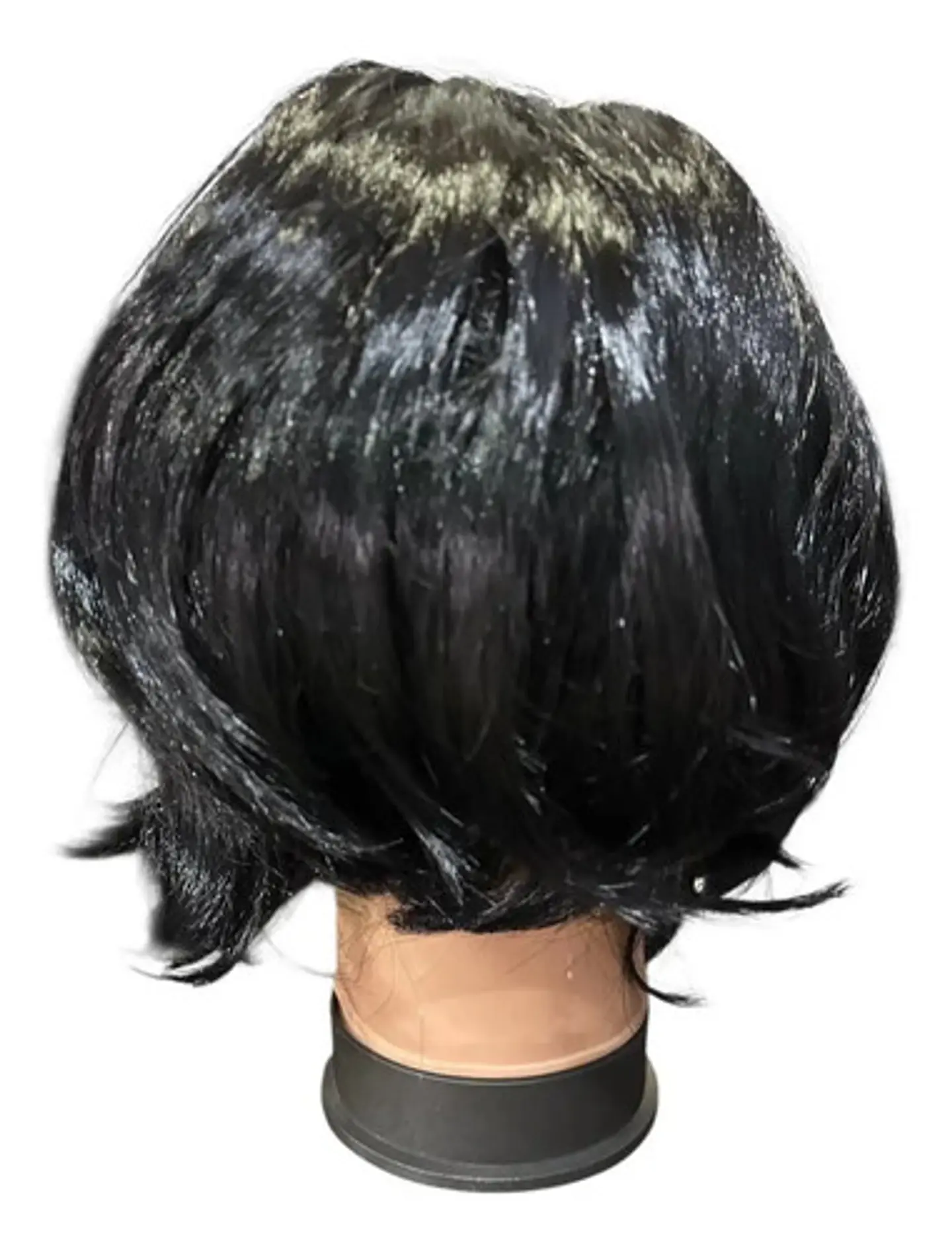 Peluca De Mujer Negra Corta Rizada Blanca Nieve Cosplay 3
