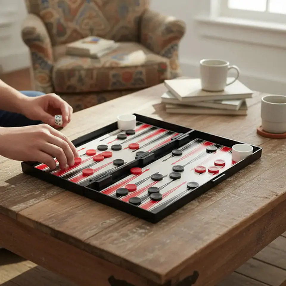 Juego Ajedrez 4 En 1 25x25 Checker Backgammon Poker Plegable 6