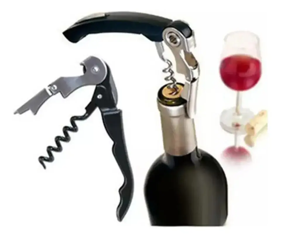 Vinos Somelier Destapador Saca Corchos Negro Metálico 5