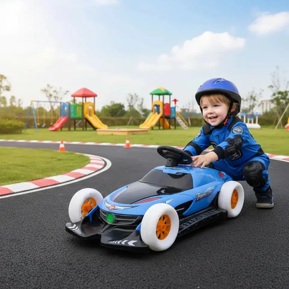 Carro De Juguete Giratorio Para Niños, Coche Eléctrico Luces 6