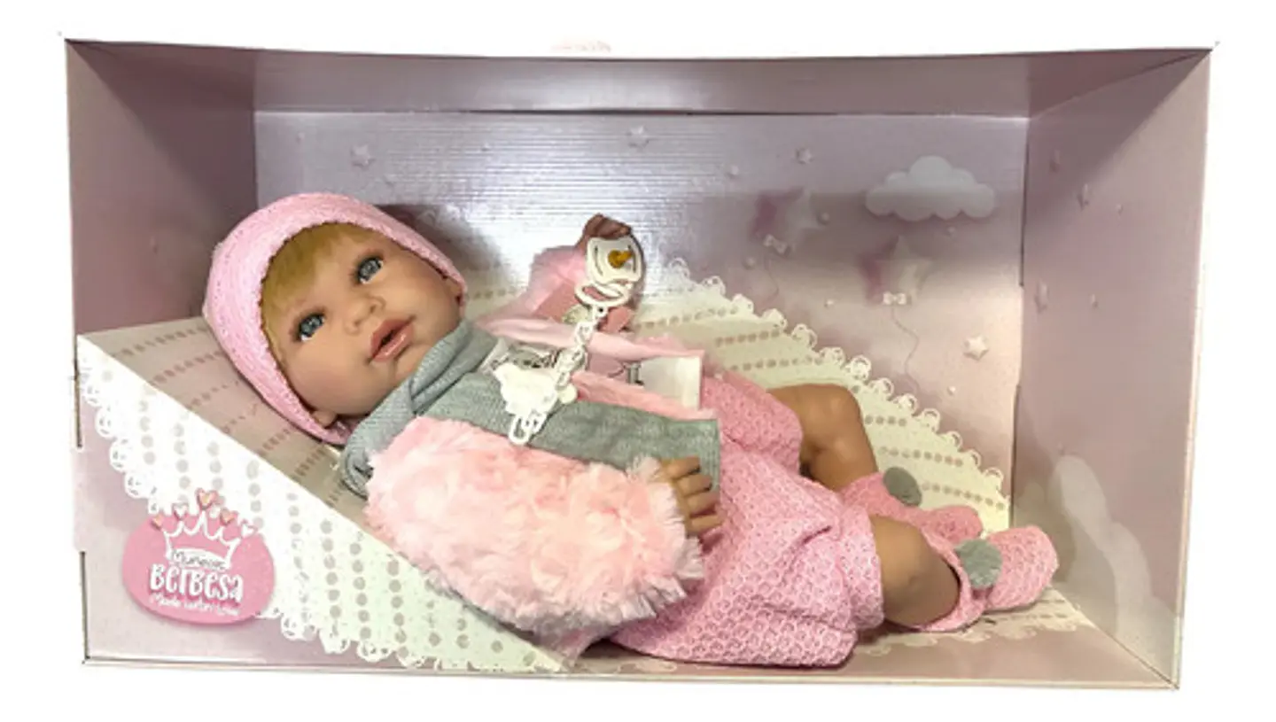 Bebe Reborn Arias Muñeca Realista Berbesa Lloron Rosa 1