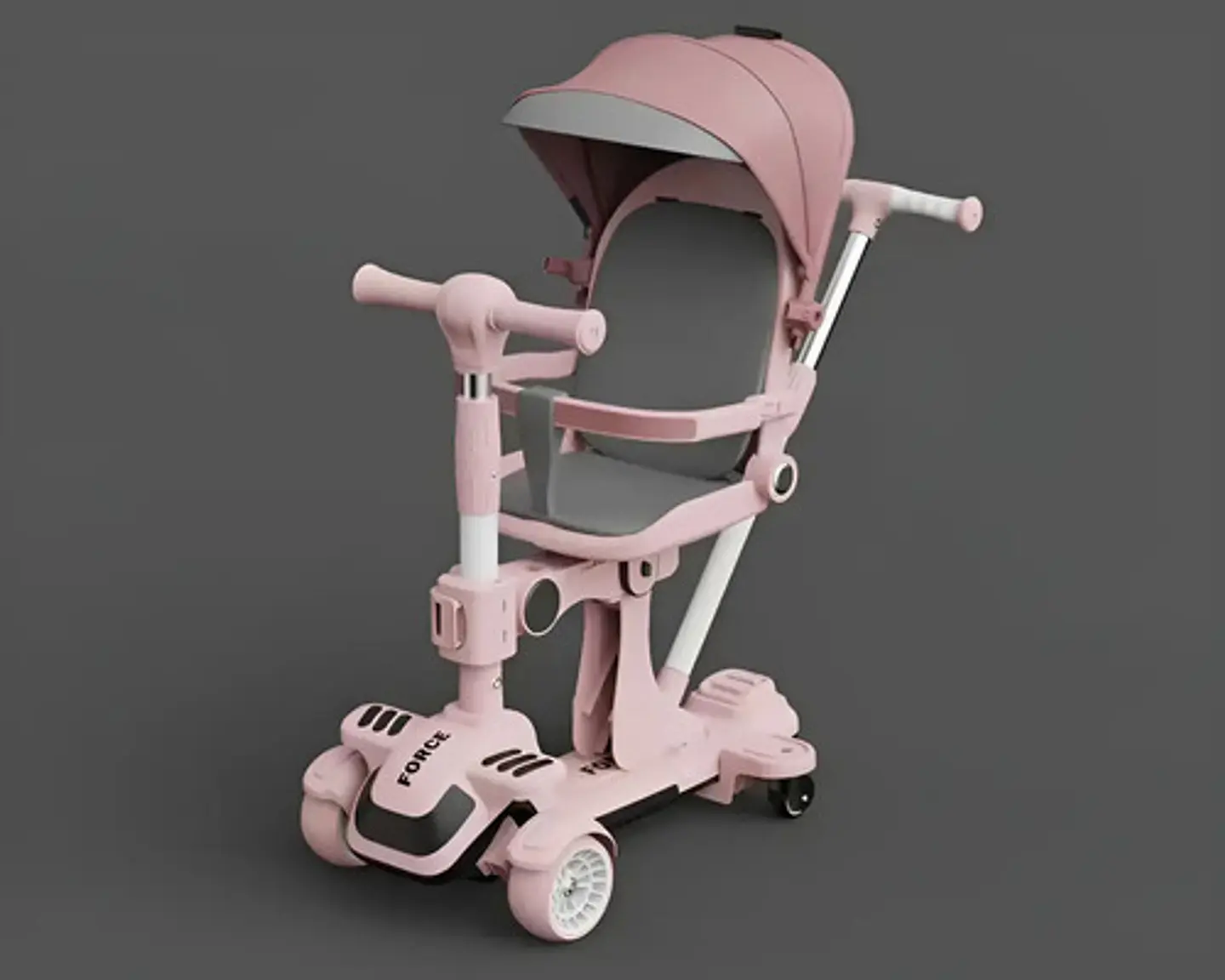 Triciclo 5 En 1 Scooter Carriola Coche Patineta Para Niña 5