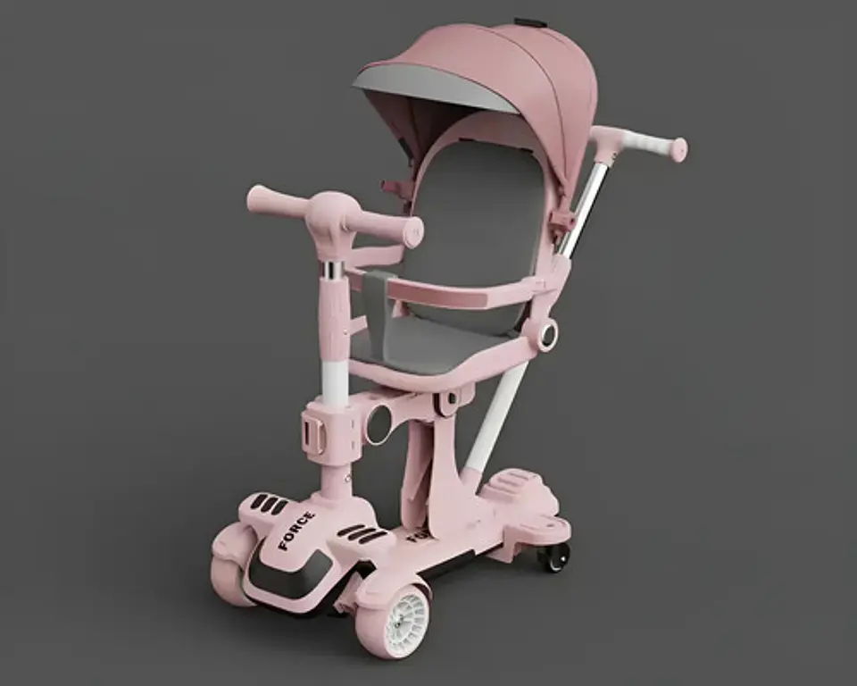 Triciclo 5 En 1 Scooter Carriola Coche Patineta Para Niña 5
