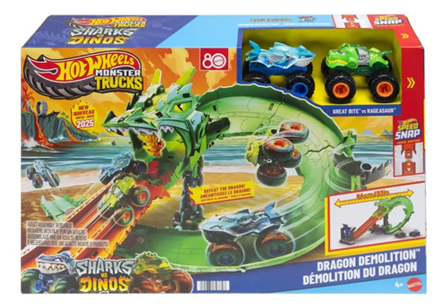Monster Trucks Hot Wheels Dragon Demolicion 6