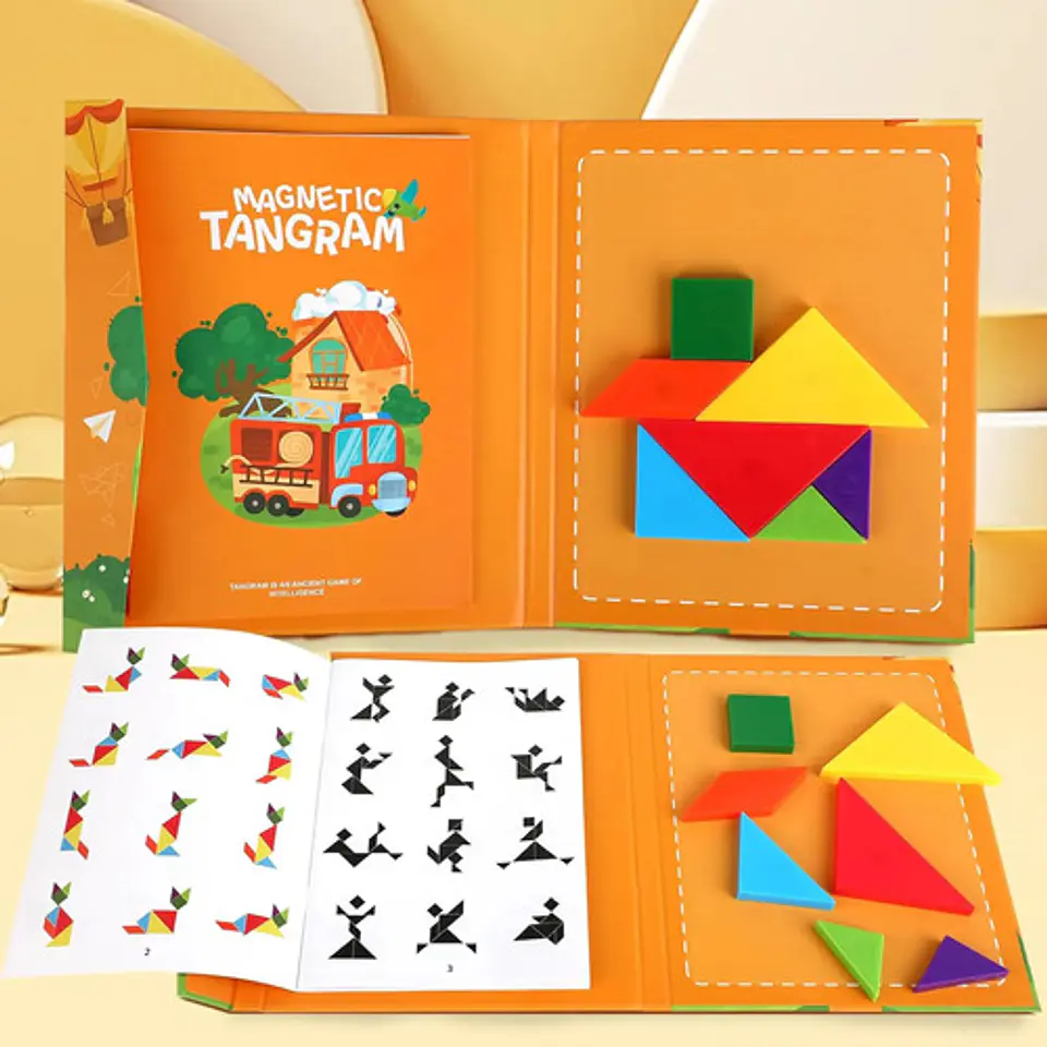 Tangram Magnético Libro Dinosaurio Bloques Rompecabezas 1