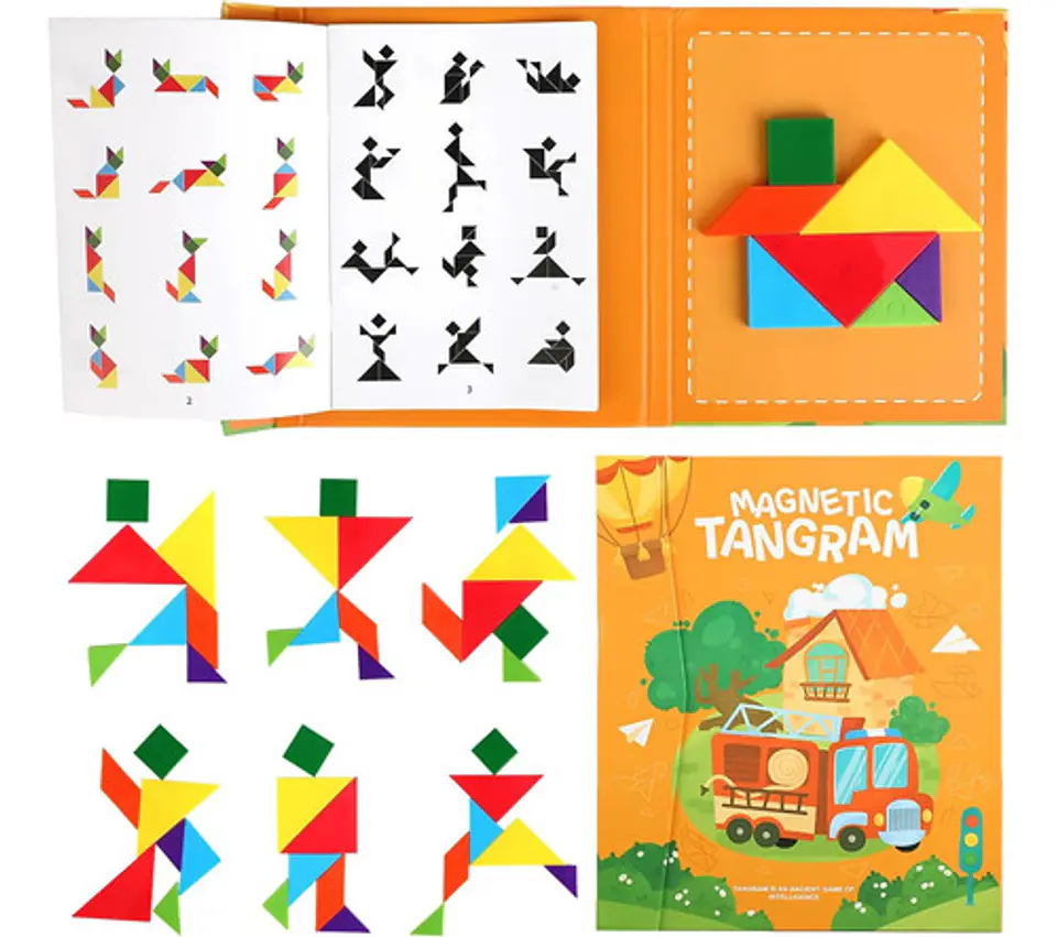 Tangram Magnético Libro Dinosaurio Bloques Rompecabezas 2