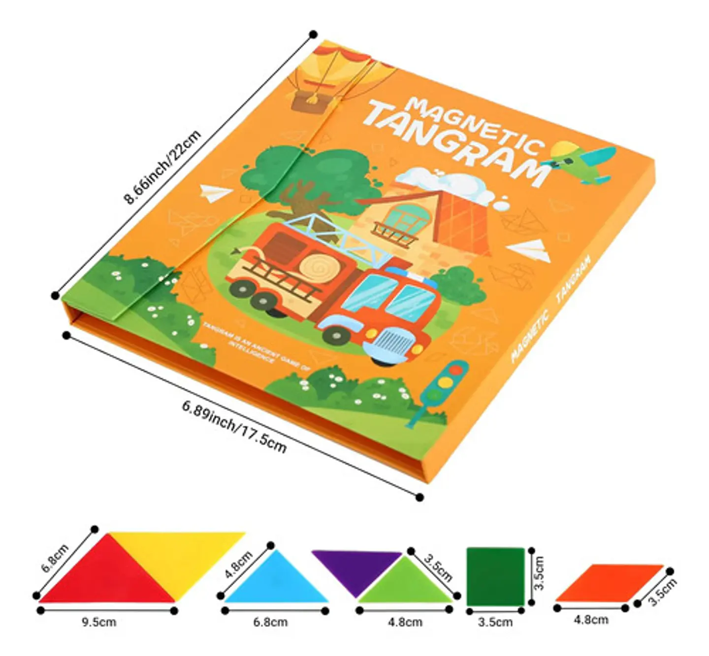 Tangram Magnético Libro Dinosaurio Bloques Rompecabezas 3