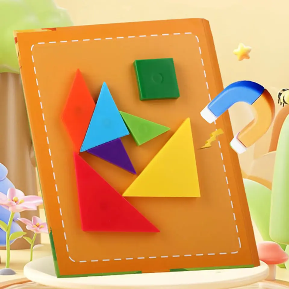 Tangram Magnético Libro Dinosaurio Bloques Rompecabezas 5