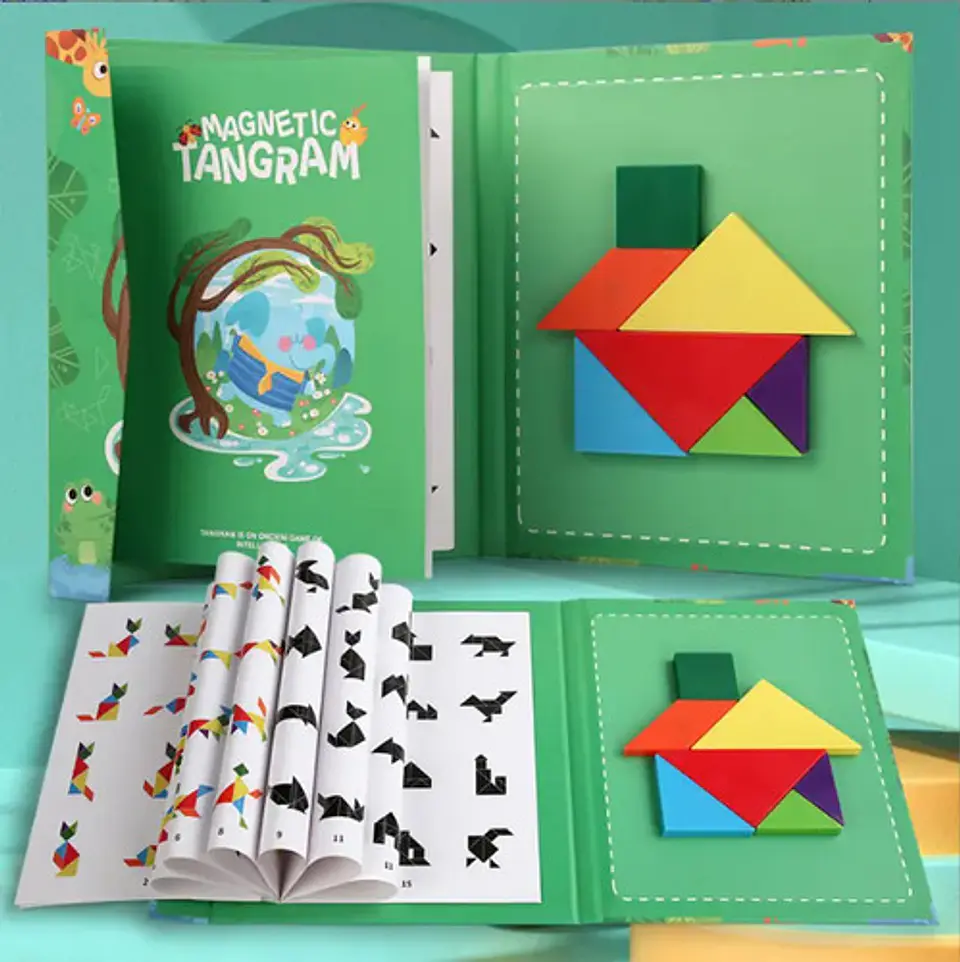 Tangram Magnético Libro Dinosaurio Bloques Rompecabezas 7