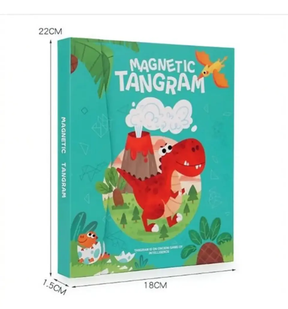 Tangram Magnético Libro Dinosaurio Bloques Rompecabezas 12