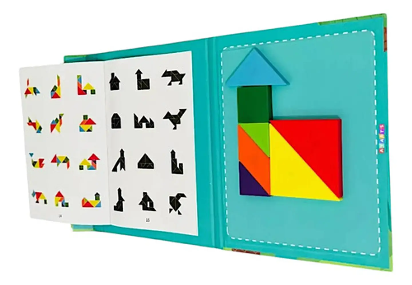 Tangram Magnético Libro Dinosaurio Bloques Rompecabezas 14