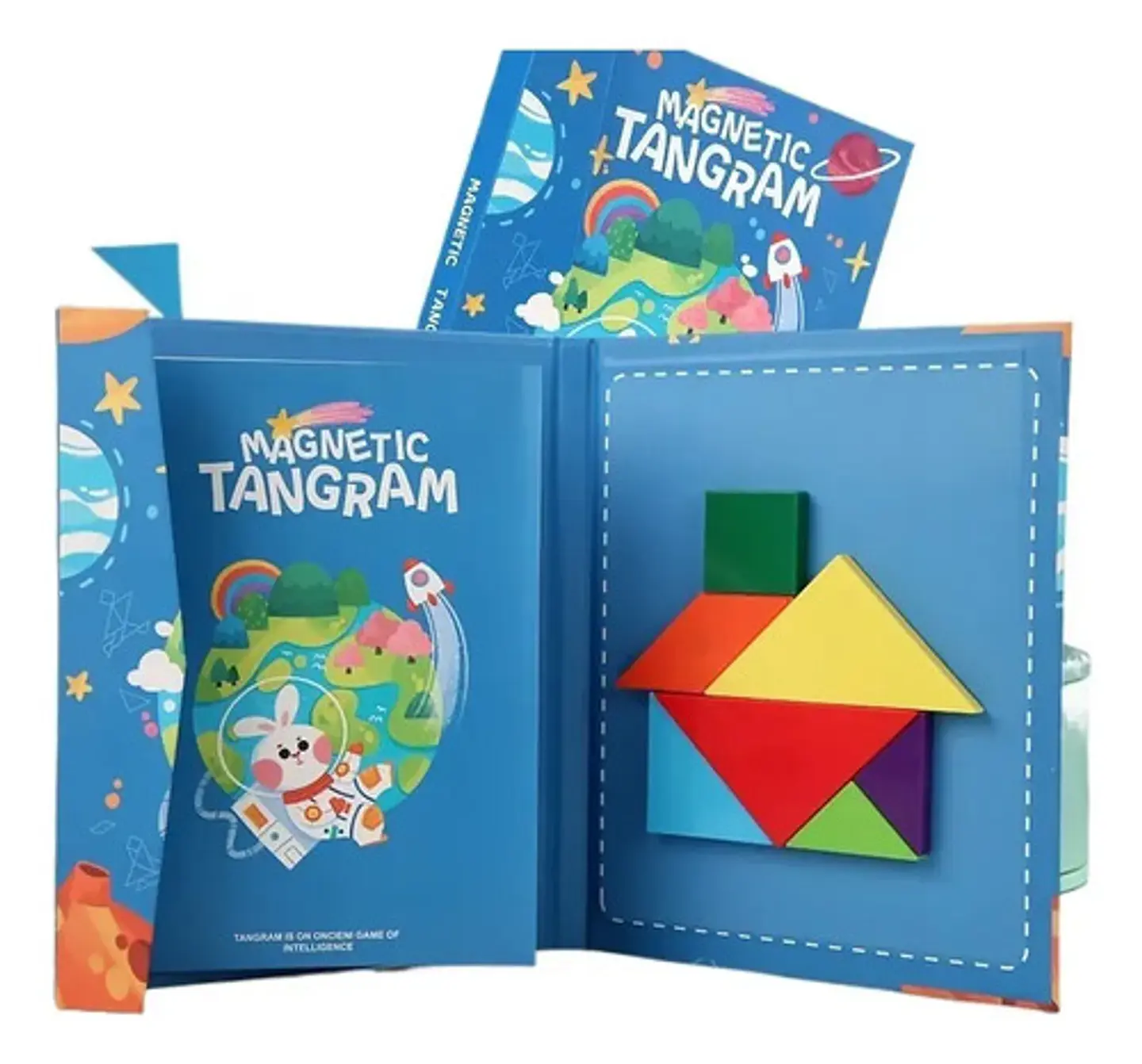 Tangram Magnético Libro Dinosaurio Bloques Rompecabezas 16