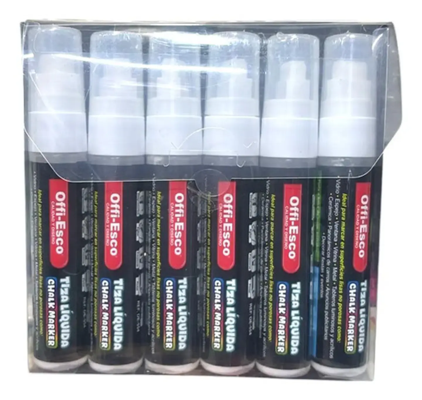 Marcadores Tiza Liquida Punta Reversible 6 Und Blancos 2