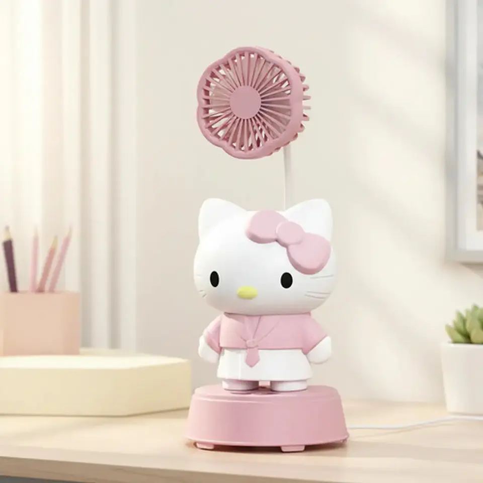 Ventilador De Mesa Hello Kitty Con Tajalapiz 5