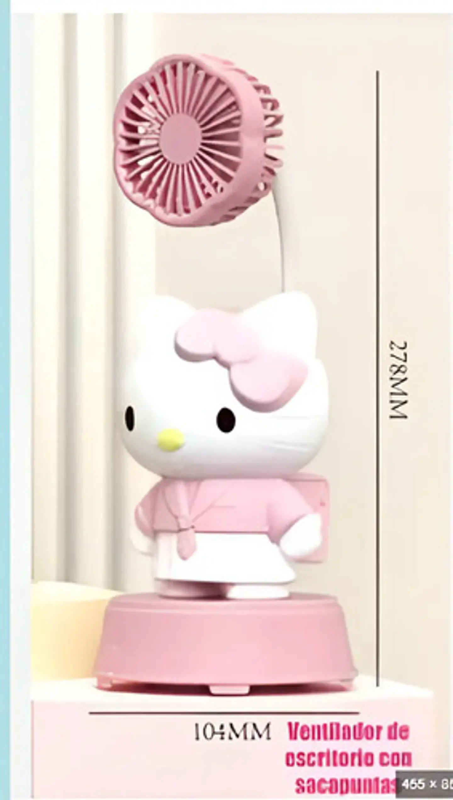 Ventilador De Mesa Hello Kitty Con Tajalapiz 9