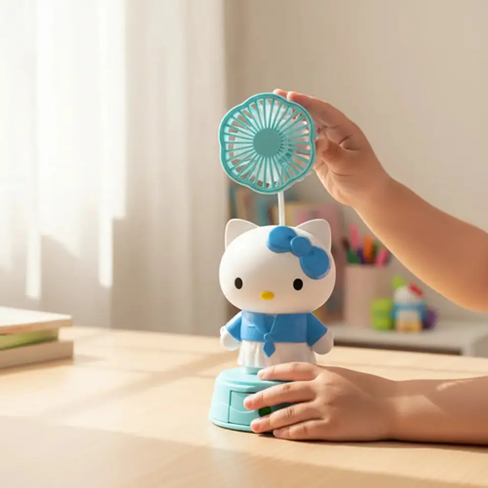 Ventilador De Mesa Hello Kitty Con Tajalapiz 13