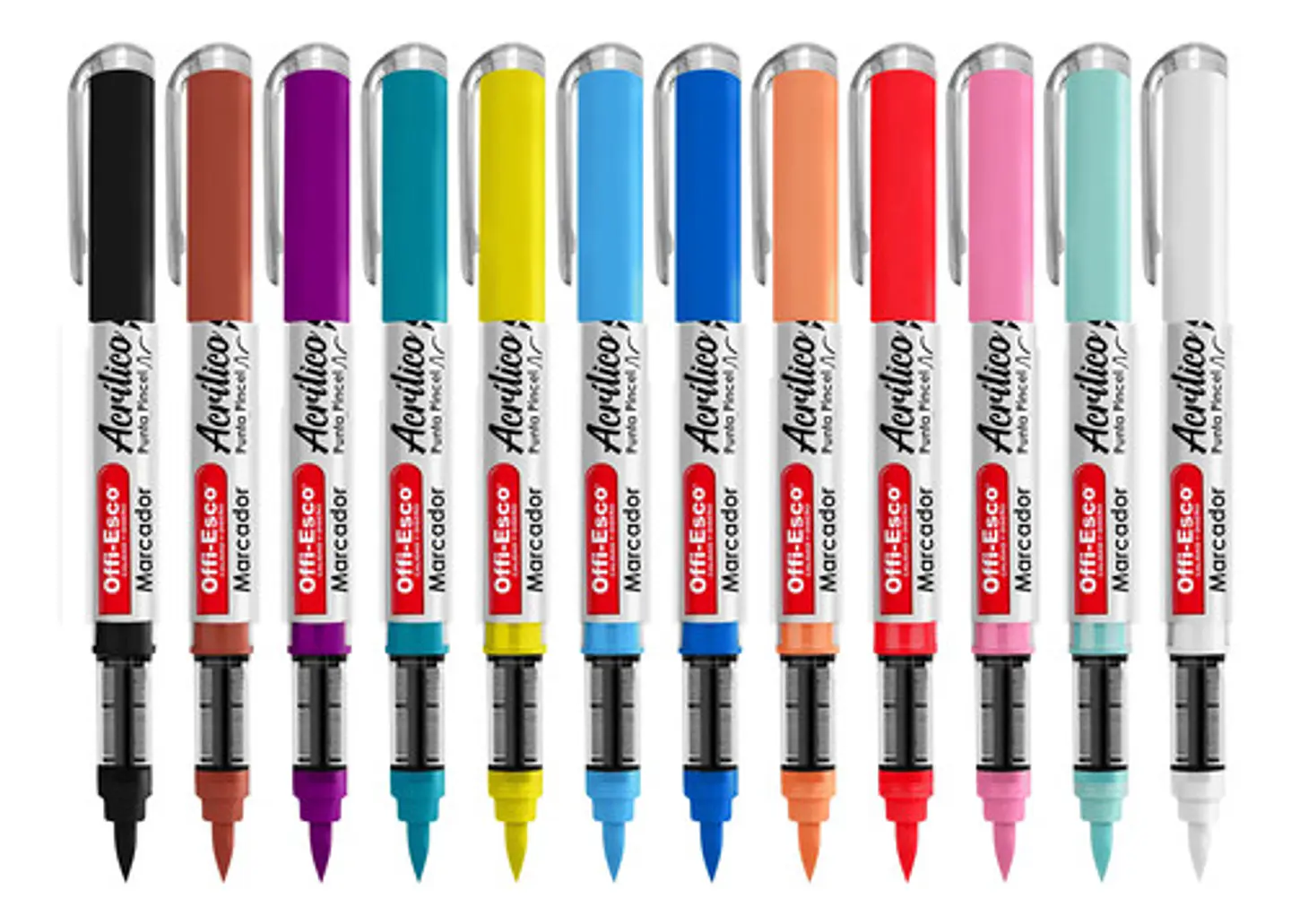 Marcadores Pastel Acrílicos X 12 Unds Punta Pincel Offi-esco 3