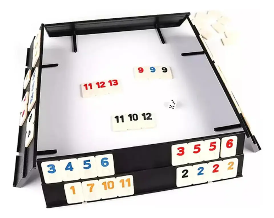 Juego Rummy Set Maletin Lujo Metal Mesa Fichas Familia 3