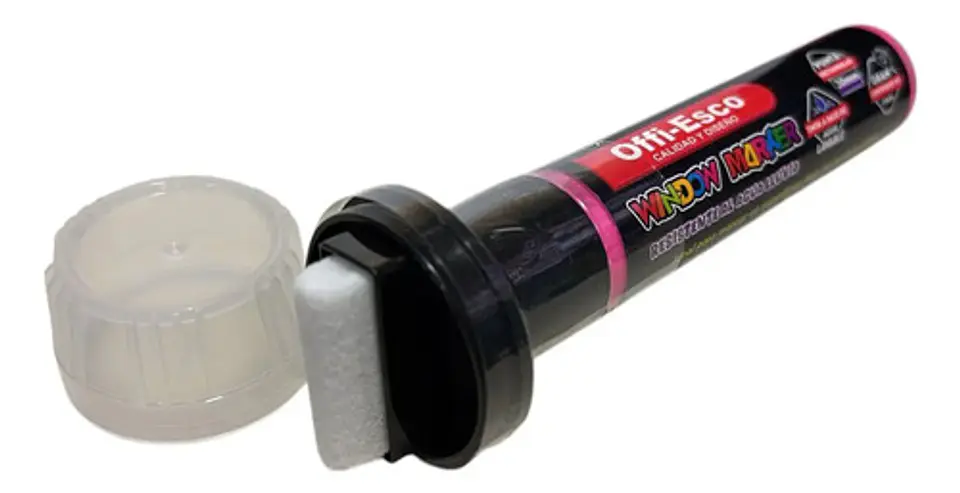 Marcador Plástico Offi-esco Punta Plana Window Vidrio Espejo Pack 6 2