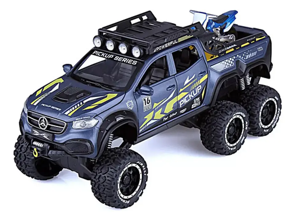 Camineta 6x6 Mercedes Benz X Escala 1:24 Luces Sonido 7