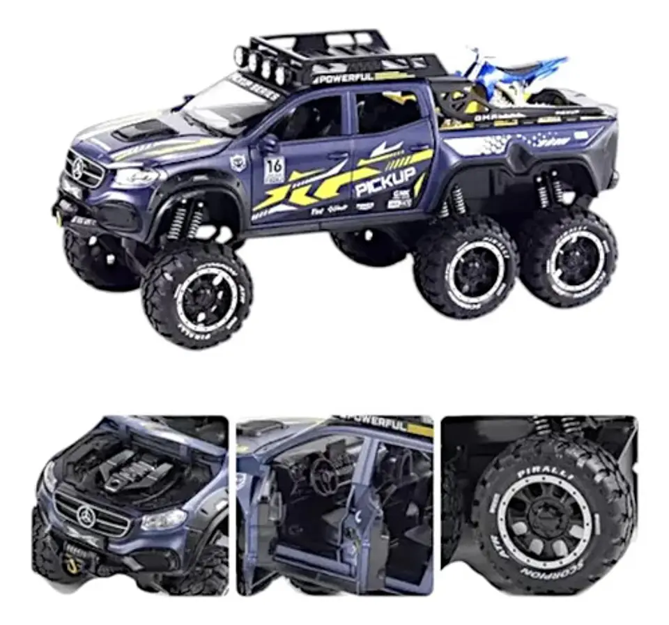 Camineta 6x6 Mercedes Benz X Escala 1:24 Luces Sonido 10