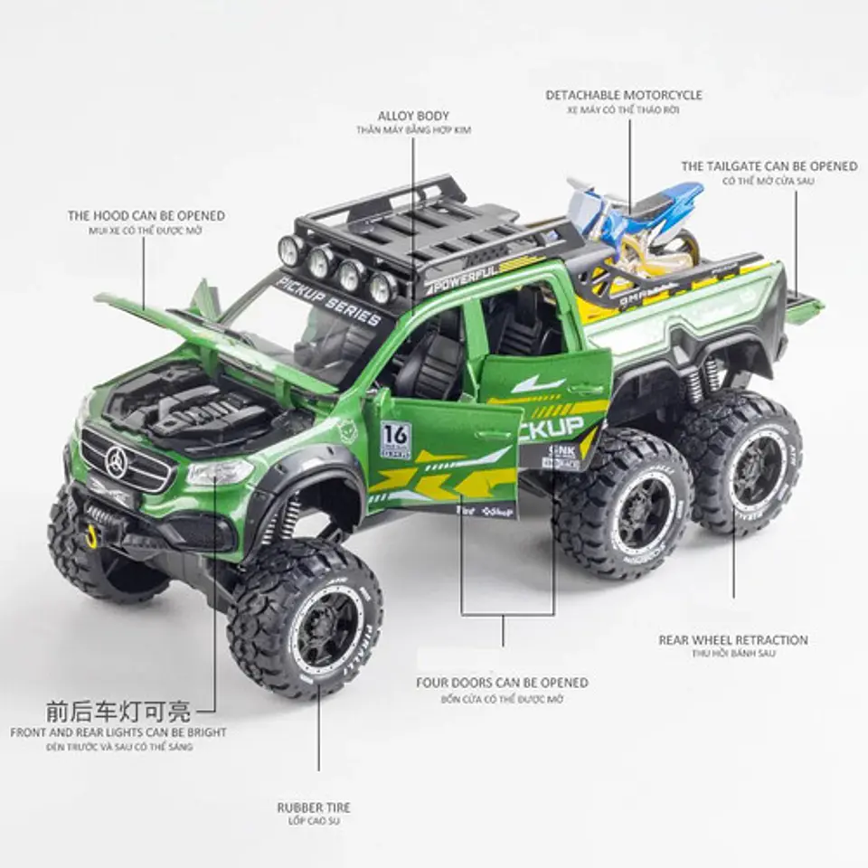 Camineta 6x6 Mercedes Benz X Escala 1:24 Luces Sonido 13