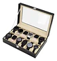 Estuche Caja Organizador Para Relojes 12 Ranuras Color Negro - Miniatura 1