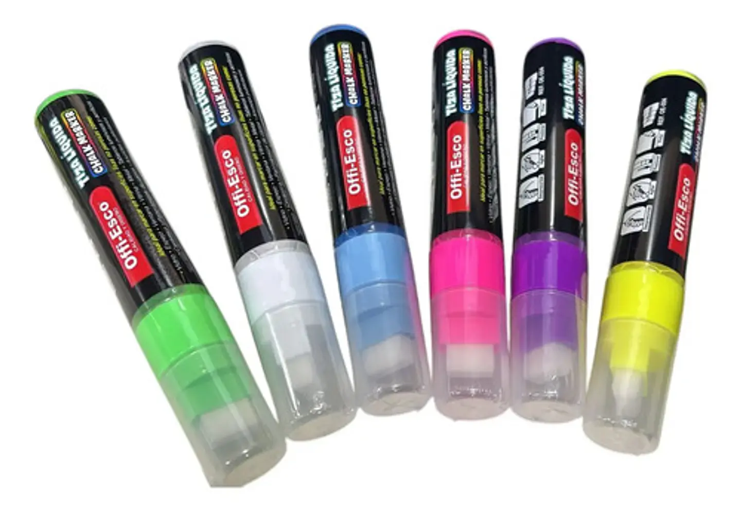 Marcadores Tiza Lqd Punta 15mm Blanco Publicidad Neon Vent 3