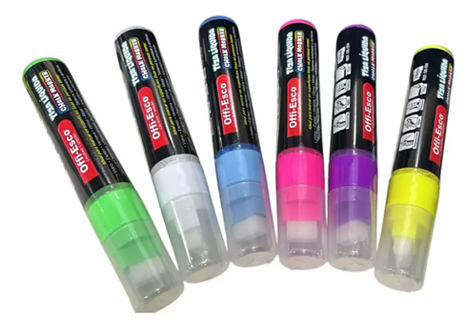 Marcadores Tiza Lqd Punta 15mm Blanco Publicidad Neon Vent 3