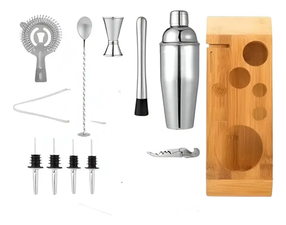 Set Coctelero X12pcs En Acero Inoxidable Kit De Cocteleria 3