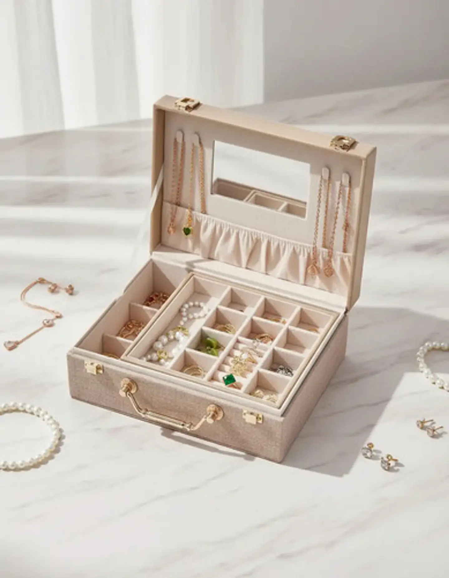 Joyero,estuche Para Joyas Exhibidor Baul Cofre 1