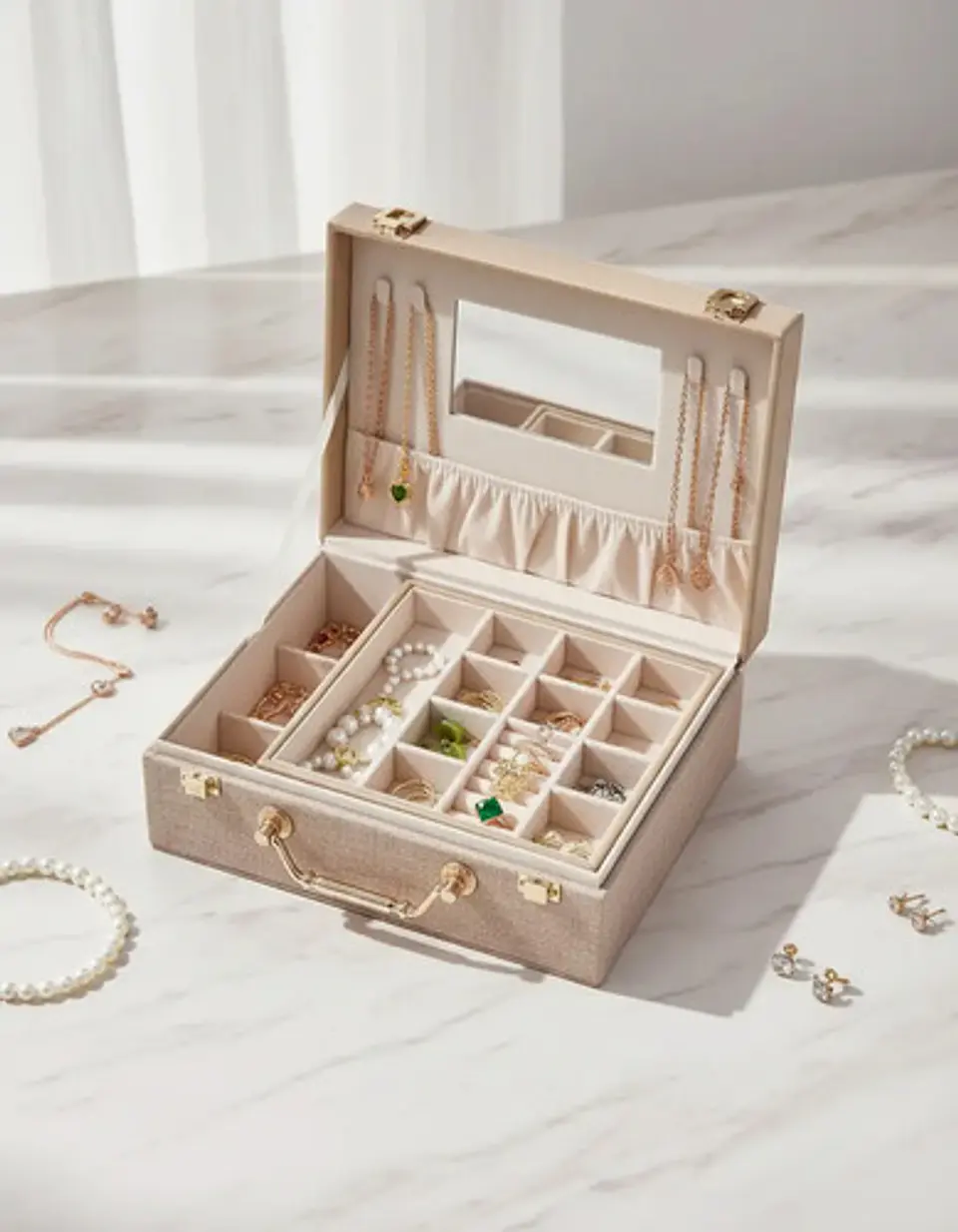 Joyero,estuche Para Joyas Exhibidor Baul Cofre 1
