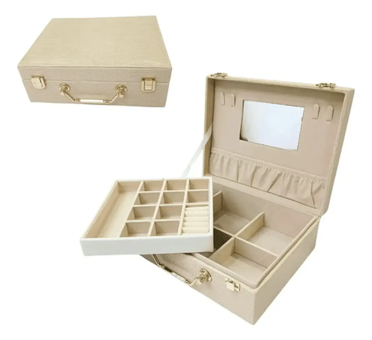 Joyero,estuche Para Joyas Exhibidor Baul Cofre 2