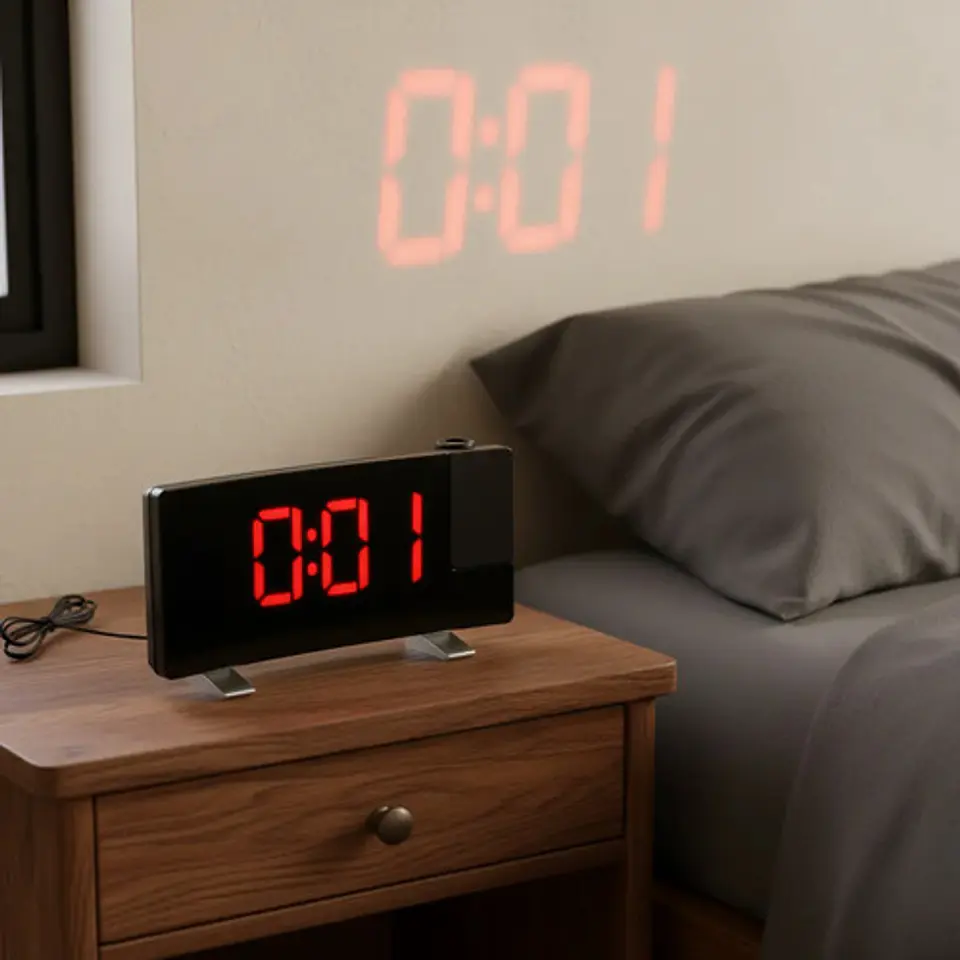 Reloj Despertador Electrónico Led Sobremesa Con Proyector 9