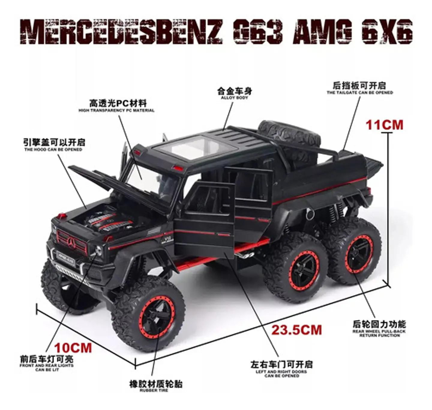 Camioneta Mercedes Benz G63 Amg 6x6 Coleccion Escala 1:22 8