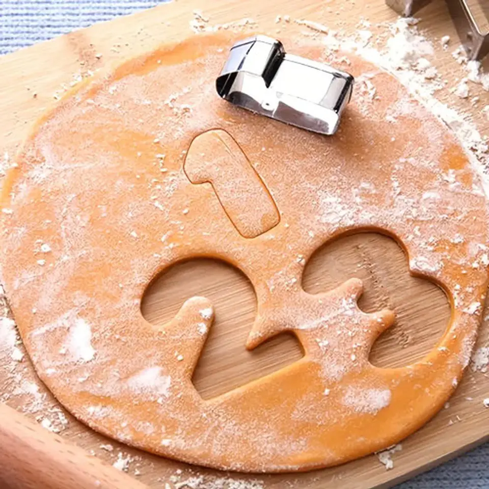Cortadores De Números Acero Macro 9 Unidades 3cm Fondant Galletas Plateado 4