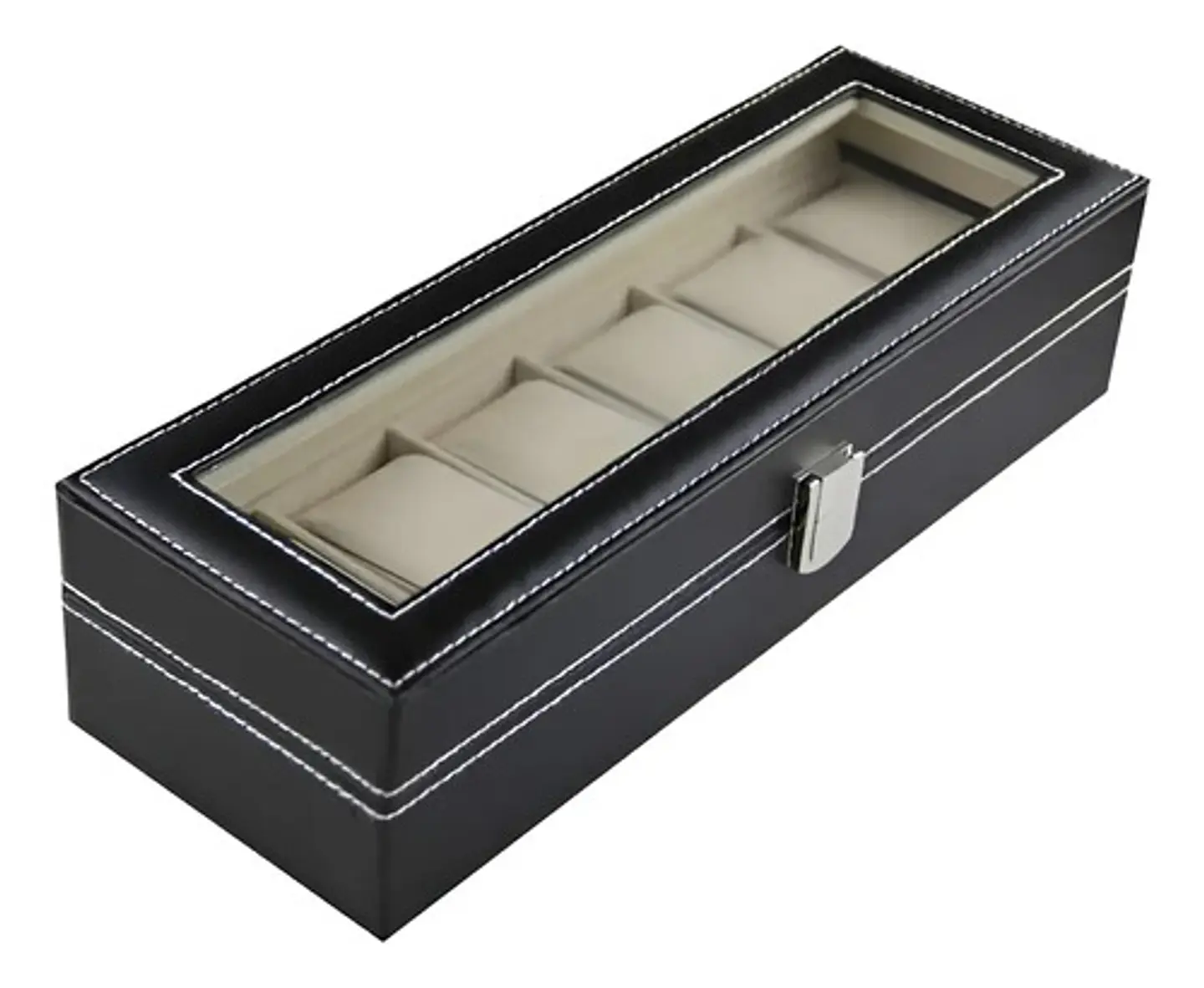 Caja Organizadora Relojes Macro Yl-11 Cuero Sintético Negro 6 Relojes 1
