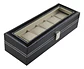 Caja Organizadora Relojes Macro Yl-11 Cuero Sintético Negro 6 Relojes - Miniatura 1